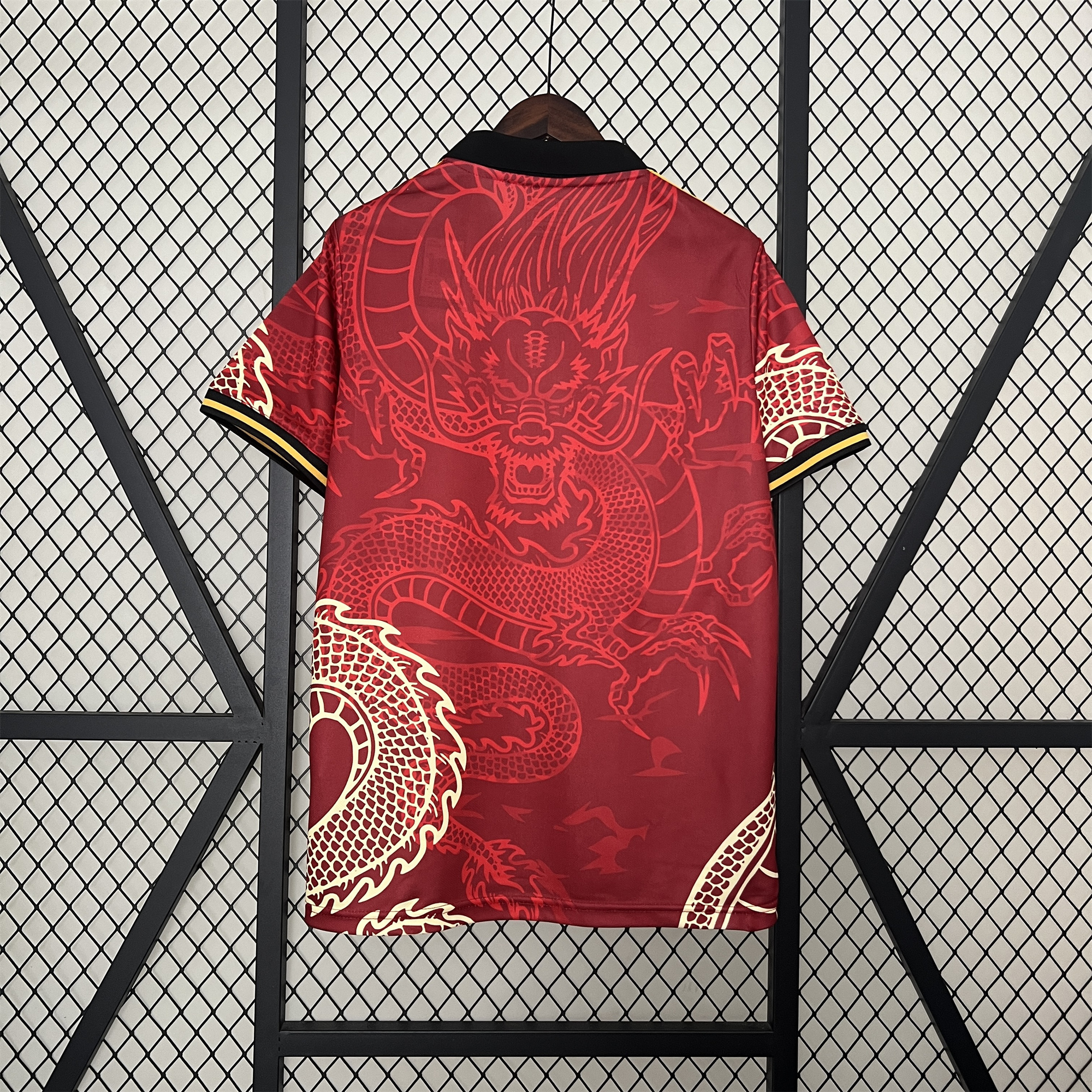 JerseysGala.com | Real Madrid 24-25 Red Colorful Dragon Speical Jersey - Fans Version -Customize Name, Number and Patch | Worldwide Shipping