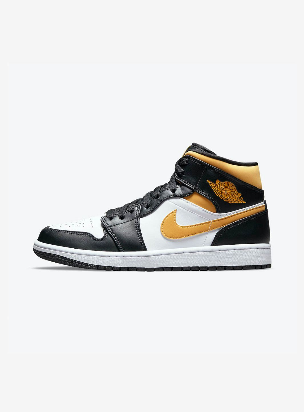 Air Jordan 1 Mid White Pollen Black、JORDAN、Cacoeks