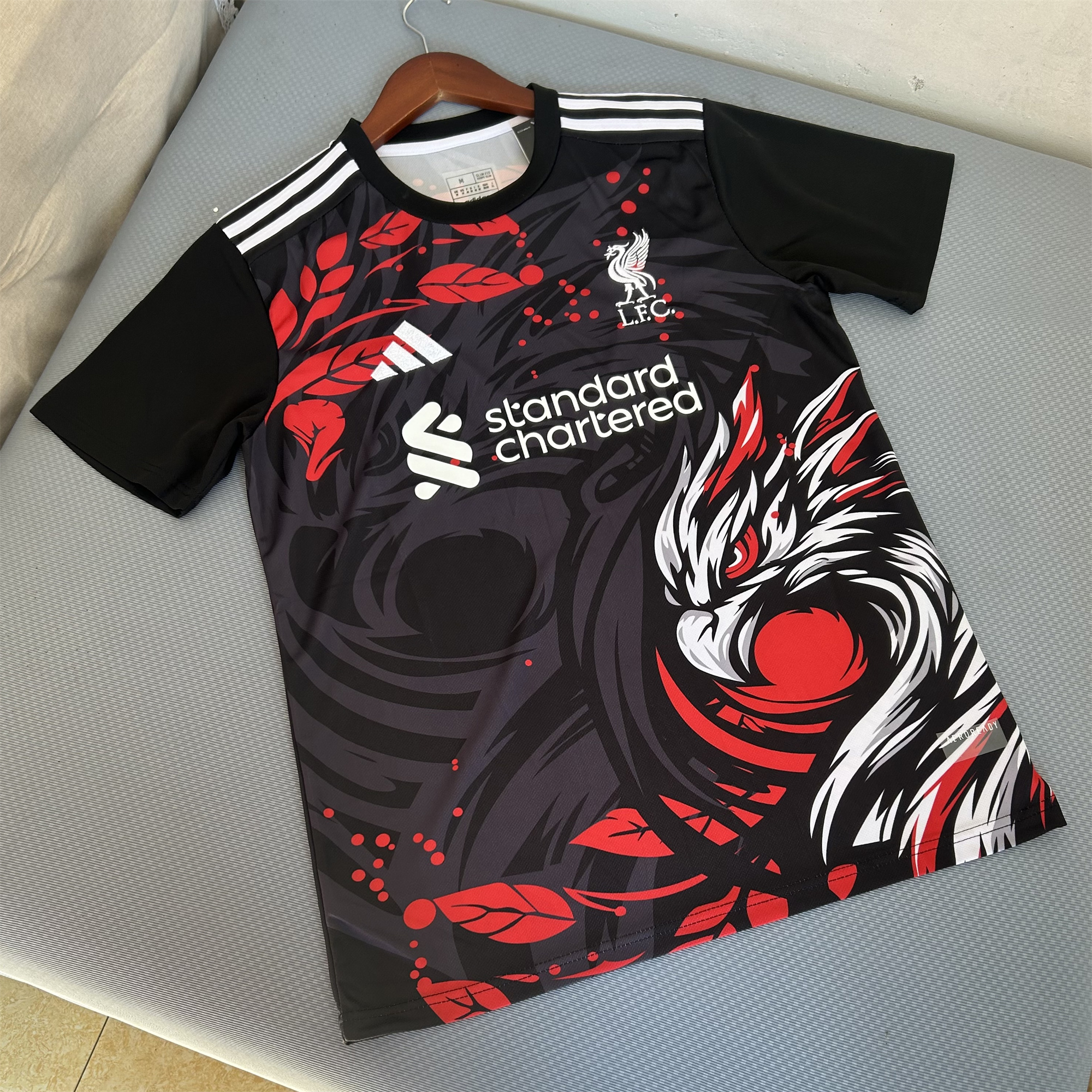 ManixJersey.com | Liver.pool 24-25 Black Fire Phoenix Special Edition Jersey - Fans Version -Customize Name, Number and Patch | Worldwide Shipping