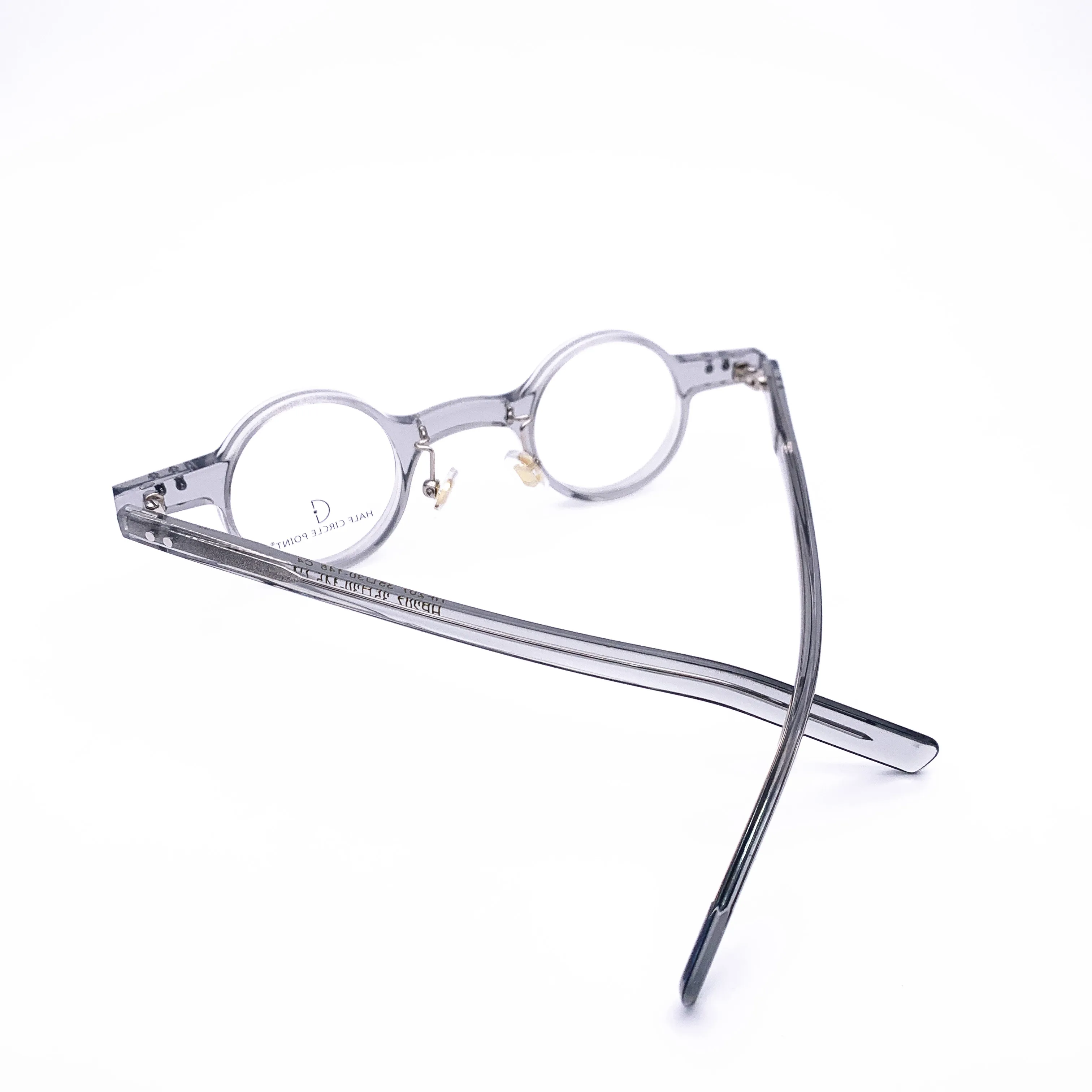 Belight Optical  Fancy Vintage Retro Acetate Mini Round Shape Transparent Grey Design Spectacle Frame Precription Lens HP207