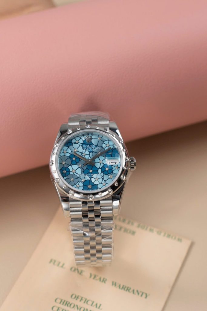 Đồng Hồ Rolex DateJust Lady 278344 Replica 11 Mặt Hoa Viền Đính Đá 31mm (2)