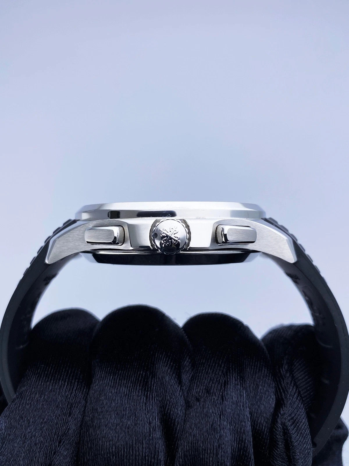 Patek Philippe Aquanaut Ref. 5968A-001 Super Clone Watch – Black Dial Steel Chronograph Fake Replica