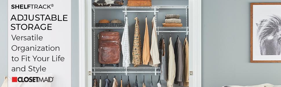 shelftrack, closet, maid, wire, shelving, hanging, storage, shelf, organization, adjustable