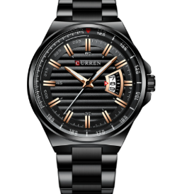 Curren 8375 Watch - Silver and Black