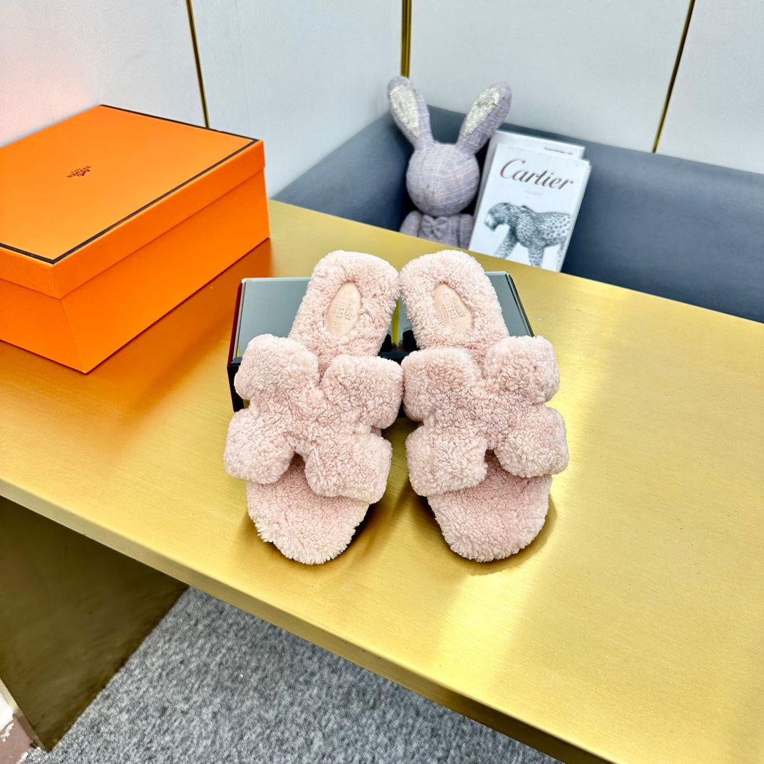 0RAN SHEARLING SANDALS LIGHT PINK、mysite、Cacoeks