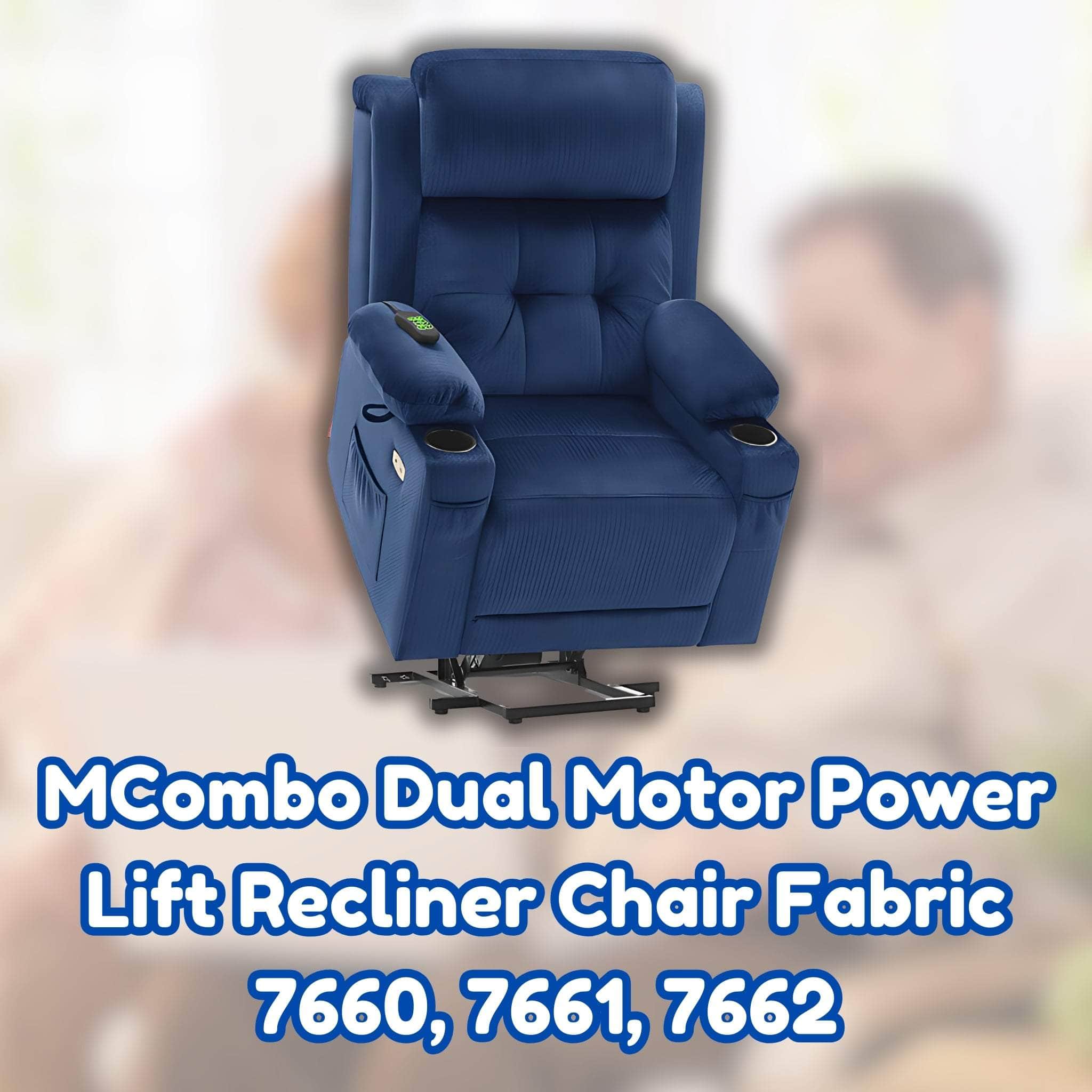 MCombo Dual Motor Power Lift Recliner Chair Fabric 7660, 7661, 7662