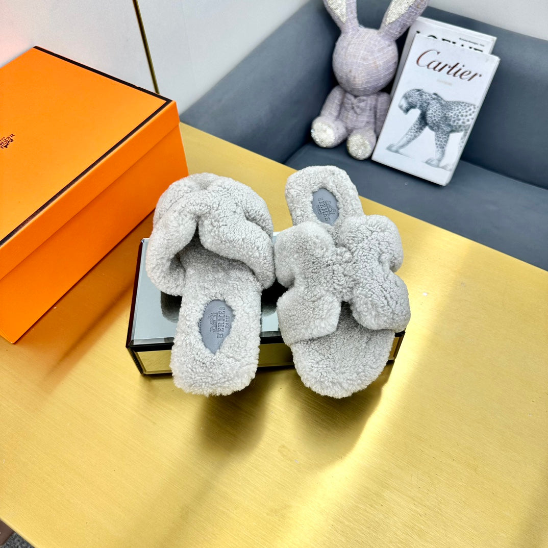 0RAN SHEARLING SANDALS PALE GRAY、mysite、Cacoeks