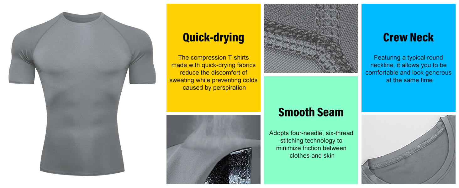 Mens Compression Short Sleeve Shirts