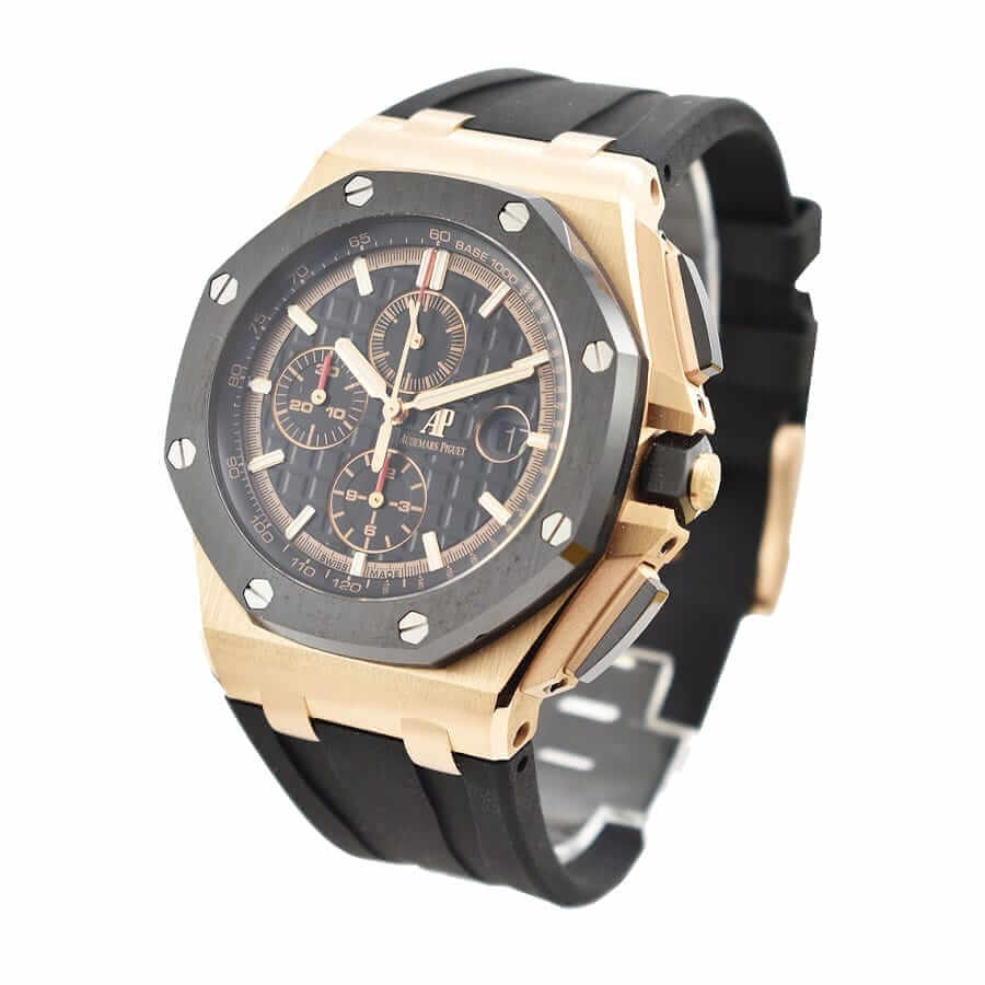 audemars piguet royal oak offshore novelty chronograph 2017 rose gold ceramic black 44mm replica 2