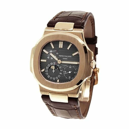 Patek Philippe Nautilus Gold Leather Replica-fasswatch