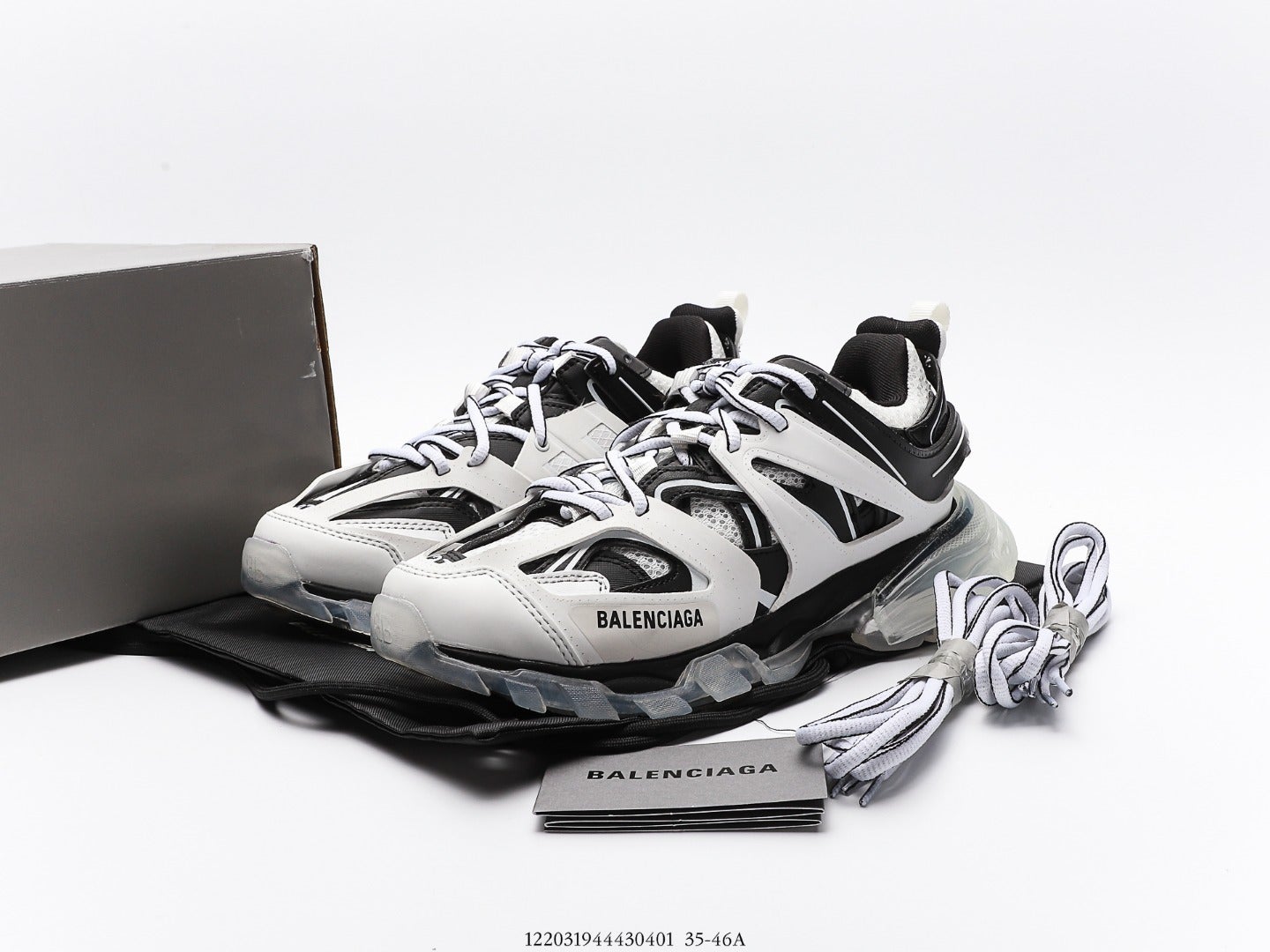 Balenciaga Track Clear Sole Trainer White Black、mysite、Cacoeks