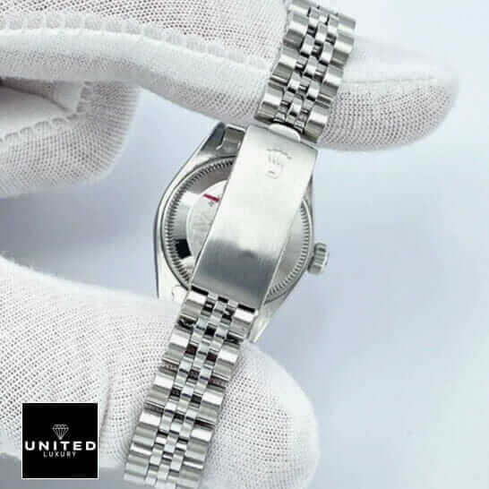 Rolex Datejust 126234 Diamond Bezel Pink Dial Replica 3 Rolex Stainless Steel Jubilee Bracelet & Clasp Replica on the hand
