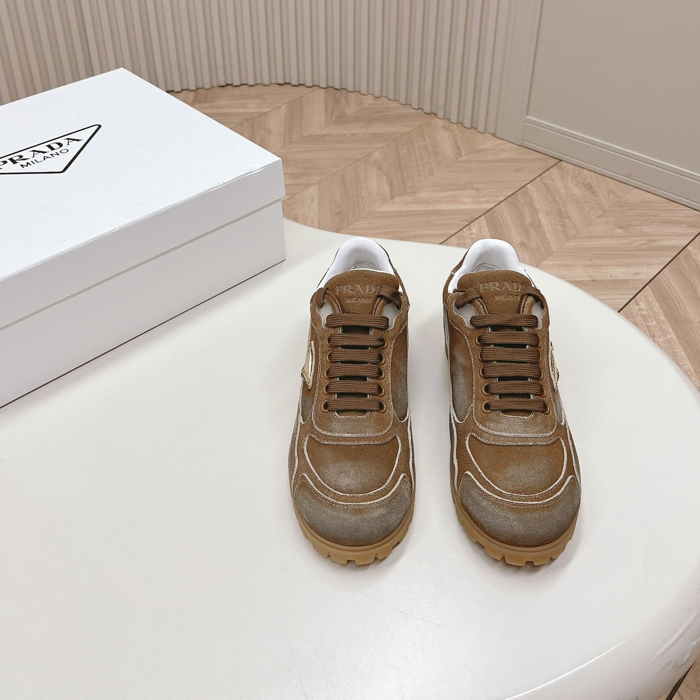 PRA FADED SUEDE SNEAKERS SEPIA AND WHITE、mysite、Cacoeks