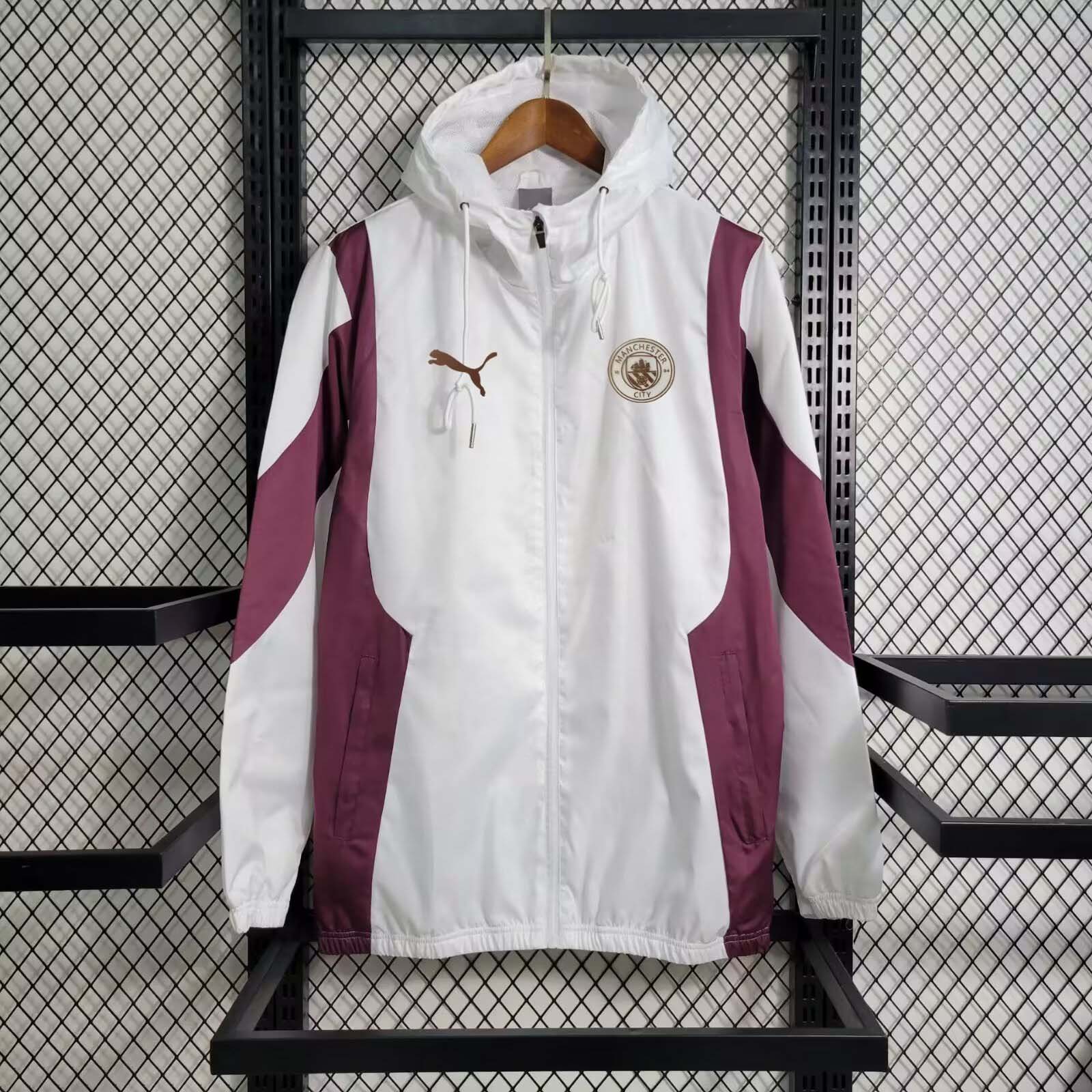 2023/2024 Manchester City Jersey Windbreaker White and purple:football jersey mysite: unitedjerseyfootball 邓江浪:football