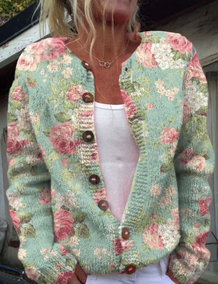 Floral Print Cardigan
