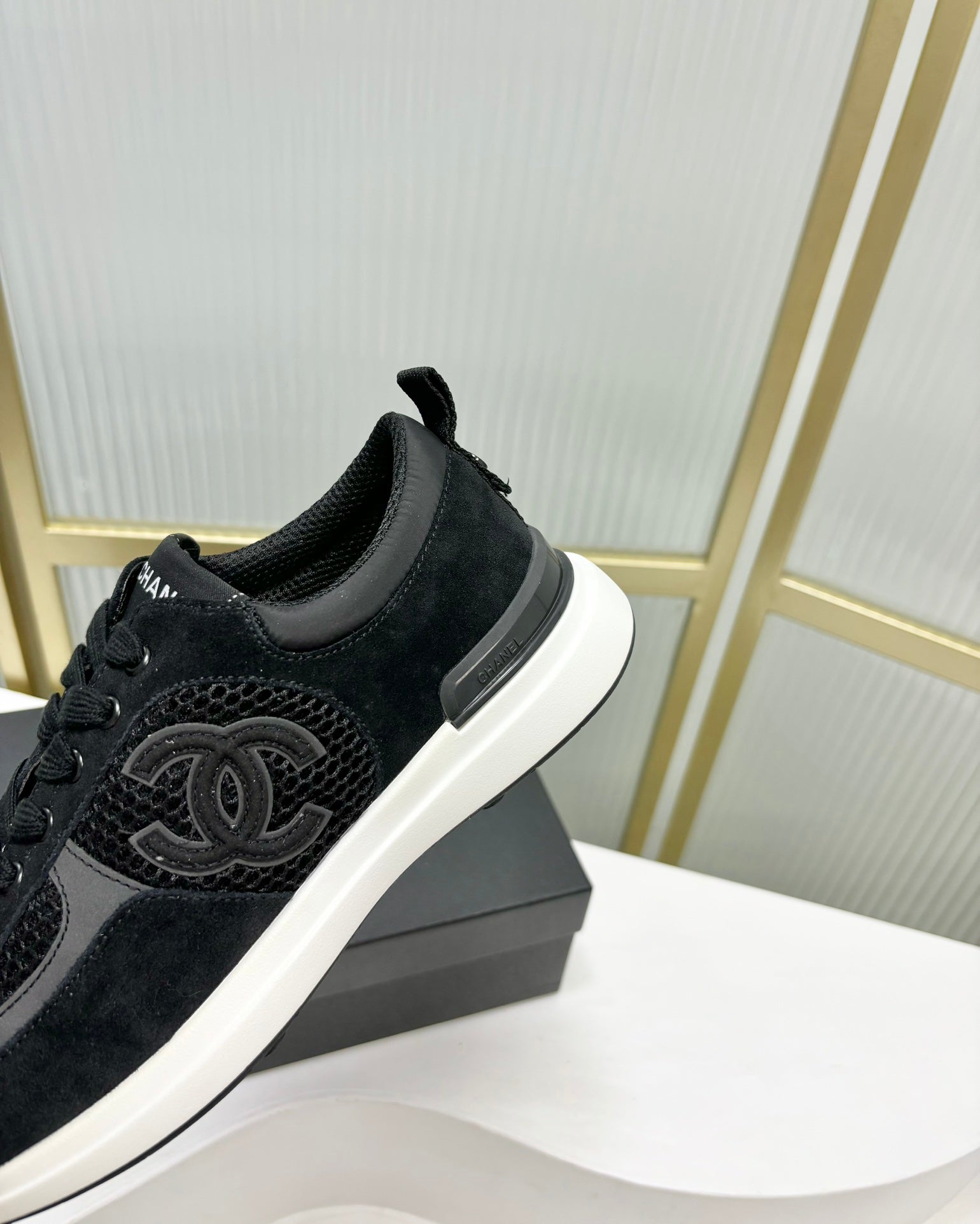 SNEAKER IN BLACK SUEDE AND BREATHABLE MESH、mysite、Cacoeks