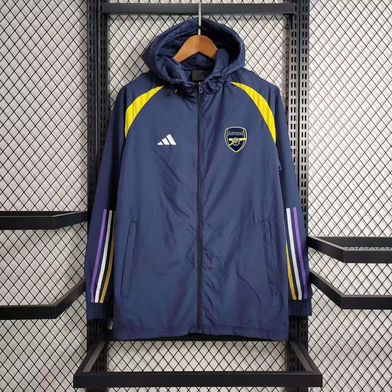 2023 Arsenal Windbreaker Navy blue Soccer Jersey 1:1 Thai Quality:football jersey mysite: unitedjerseyfootball 邓江浪:football