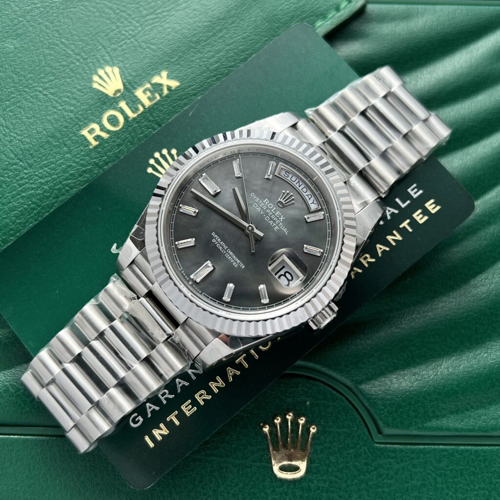 Đồng Hồ Rolex Day-Date Replica 11 Nam Mặt Xà Cừ Tím 40mm (1)