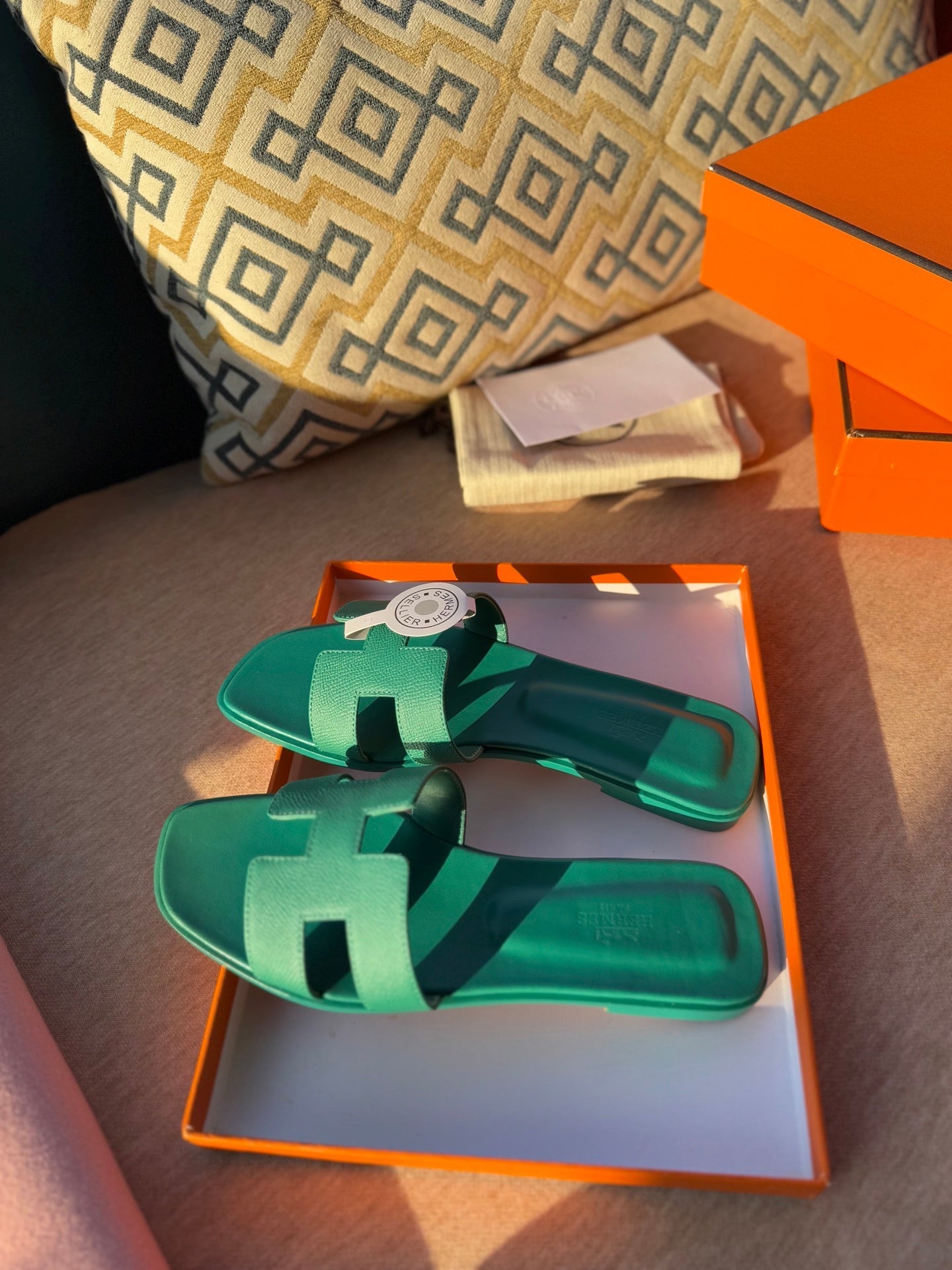 0RAN SANDALS IN PERSIAN GREEN CALFSKIN、mysite、Cacoeks