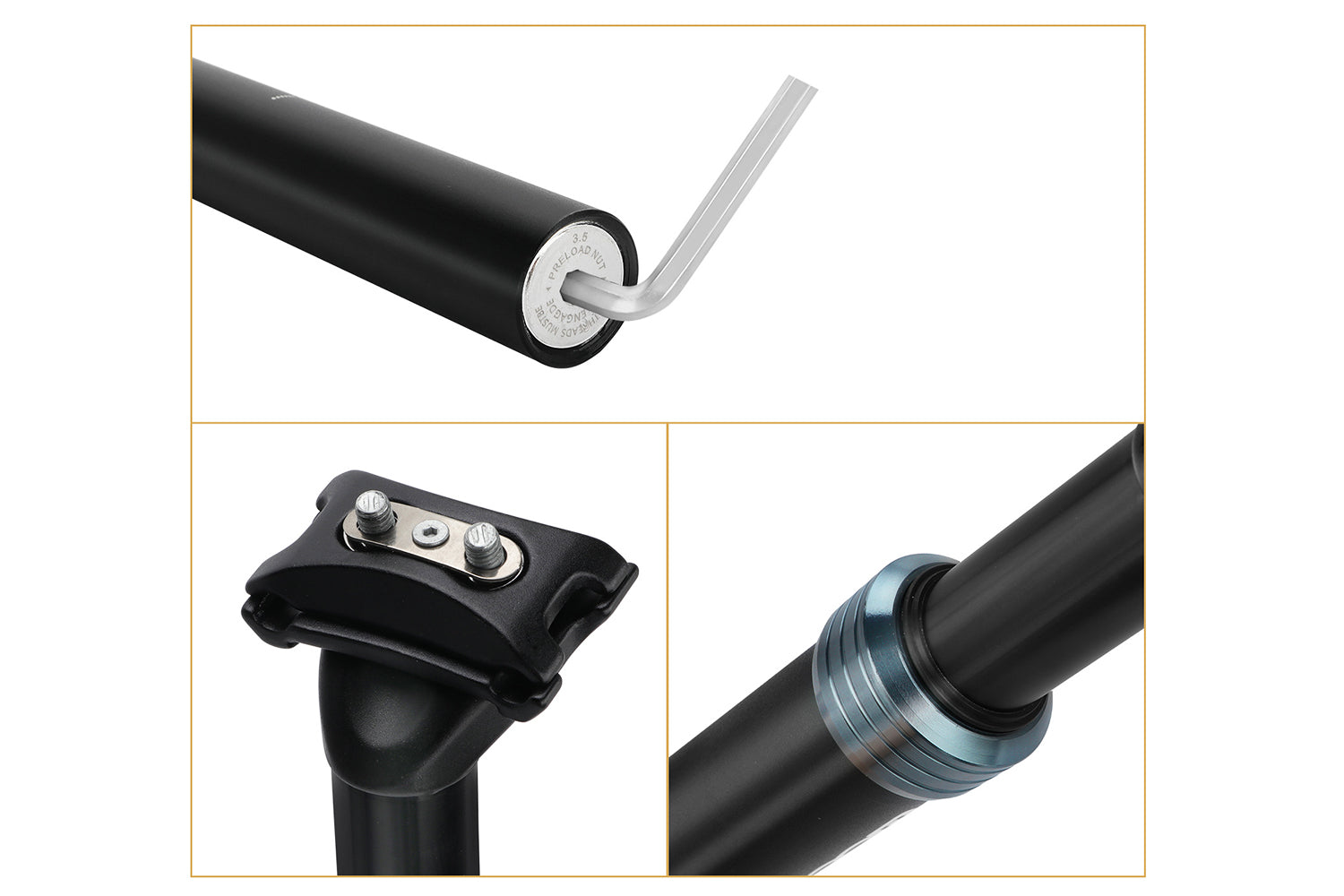 Zoom 350mm Adjustable Coil Spring Suspension Seat Post、mySite、bearsvspackers