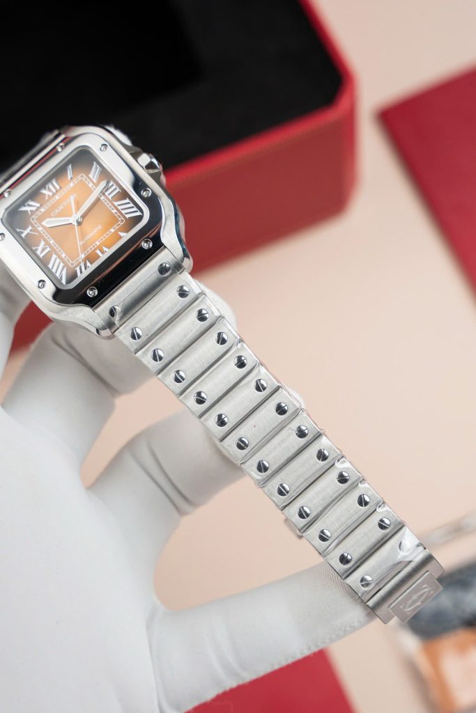 Đồng Hồ Nữ Cartier Santos WSA0065 Replica 11 Mặt Nâu Nhà Máy BV 35mm (2)