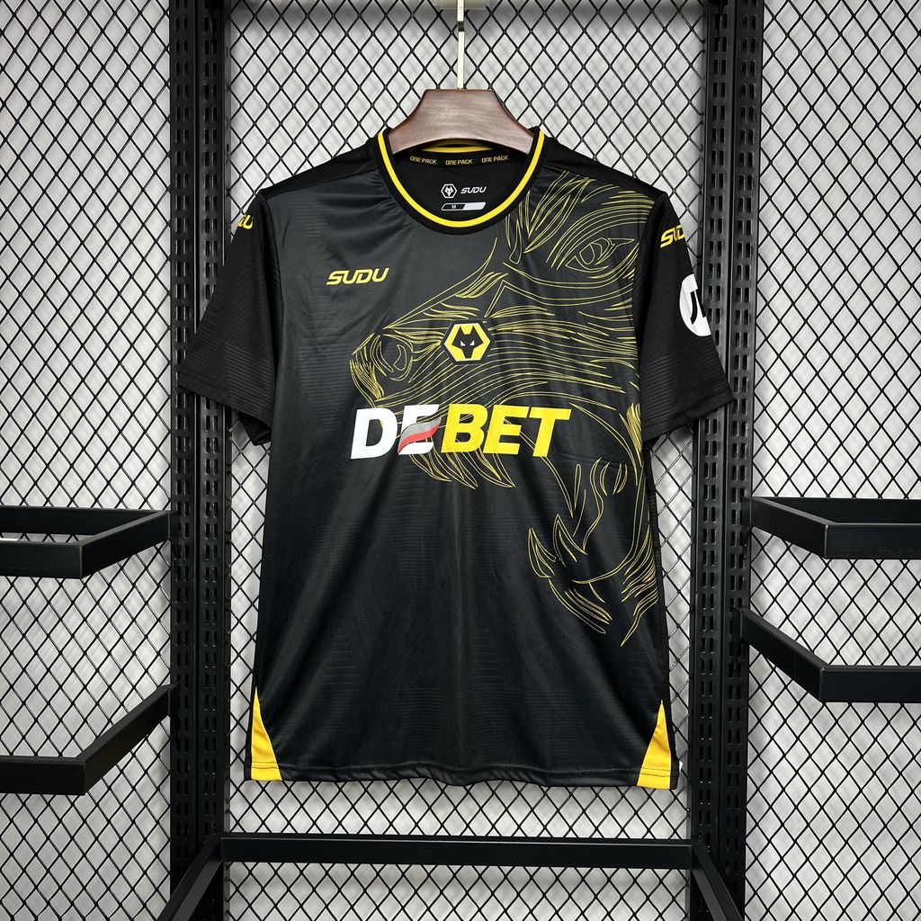 ManixJersey.com | Wolverhampton Wanderers Wolves 24-25 Away Jersey - Fans Version -Customize Name, Number and Patch | Worldwide Shipping