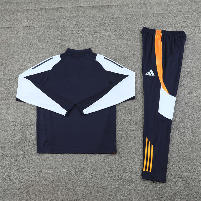 JerseysGala.com | Real Madrid 24-25 Long Sleeve Training Set - Deep Blue -Customize Name, Number and Patch | Worldwide Shipping
