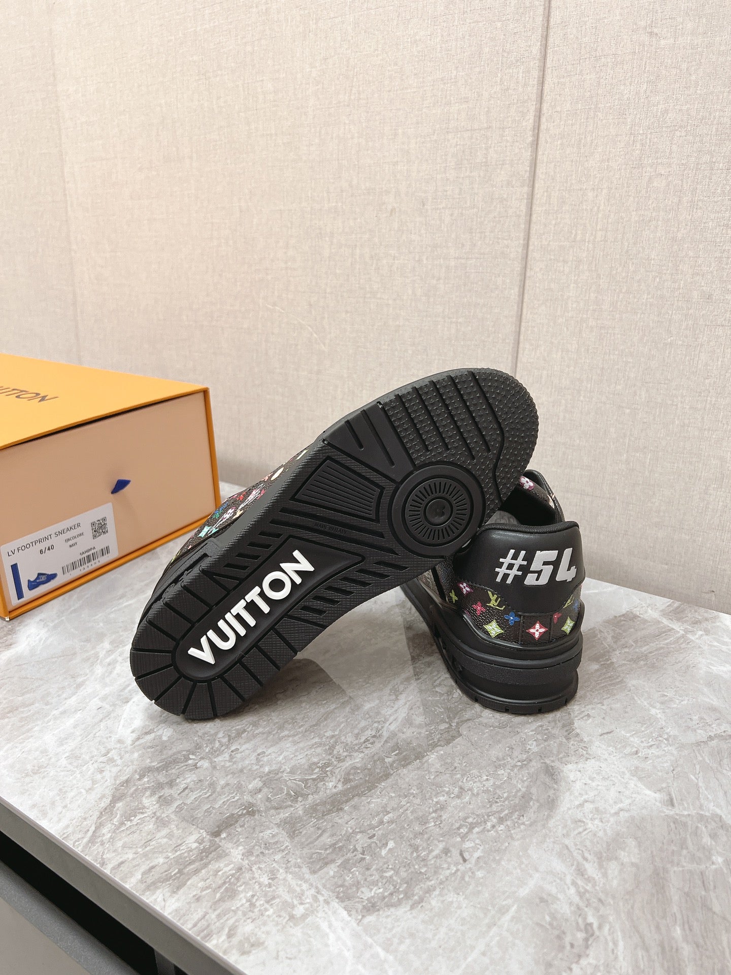 TRAINER SNEAKER IN BLACK MIX COLORFUL CALFSKIN、mysite、Cacoeks