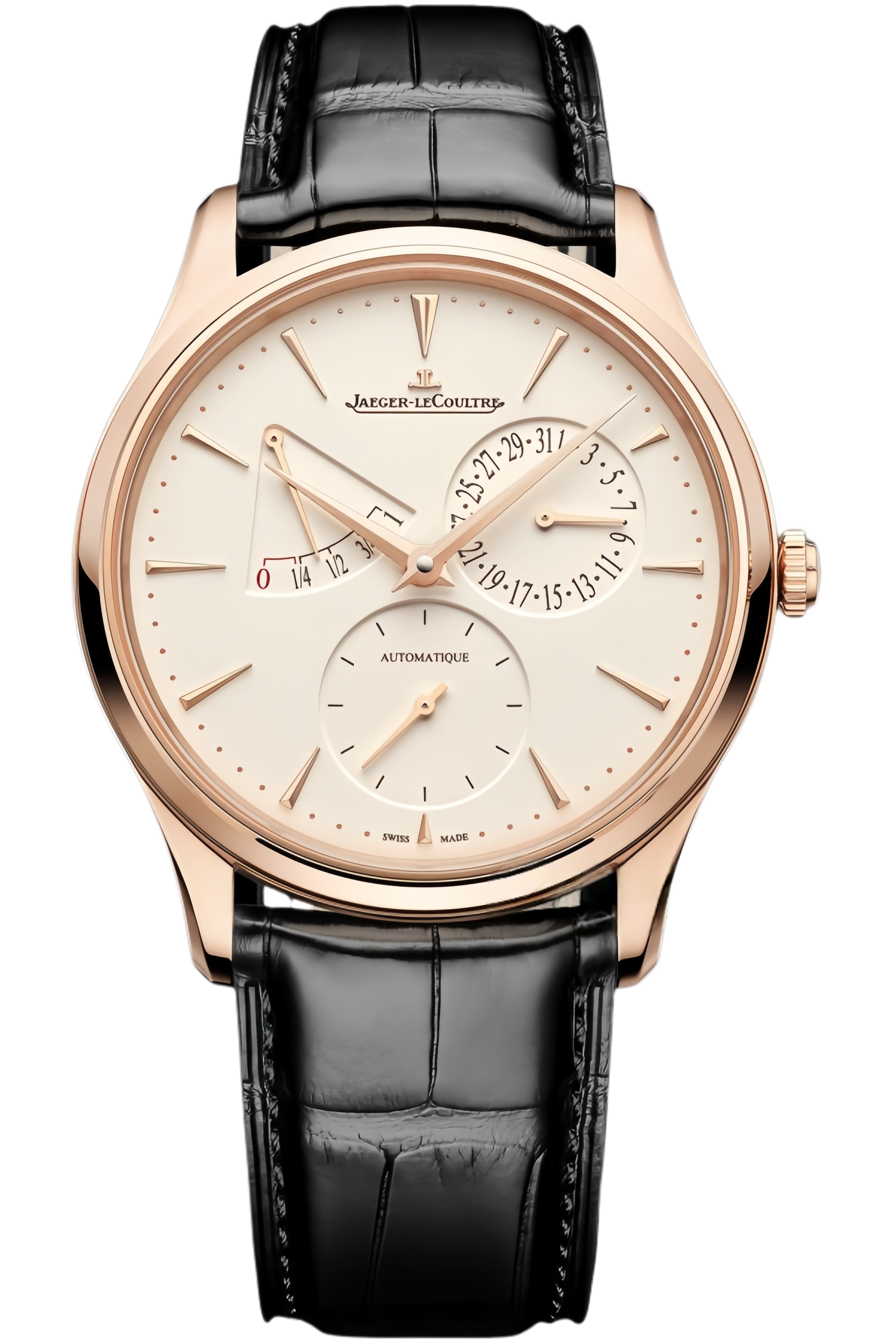 Jaeger-LeCoultre Master Ultra Thin Ref. Q1372510 Super Clone Watch – Blue Dial Rose Gold Case Black Leather Strap Replica