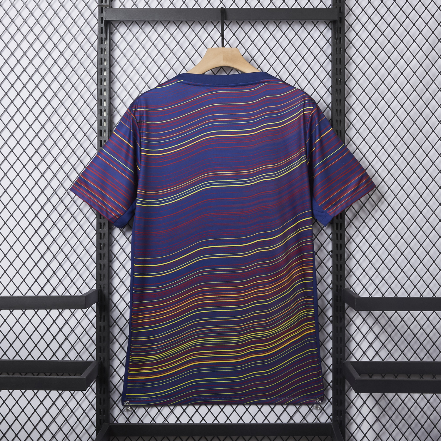 UltraTrikot-Barcelona 25-26 Deep Blue Pre-Match Training Jersey with Colorful Lines - Fans Version