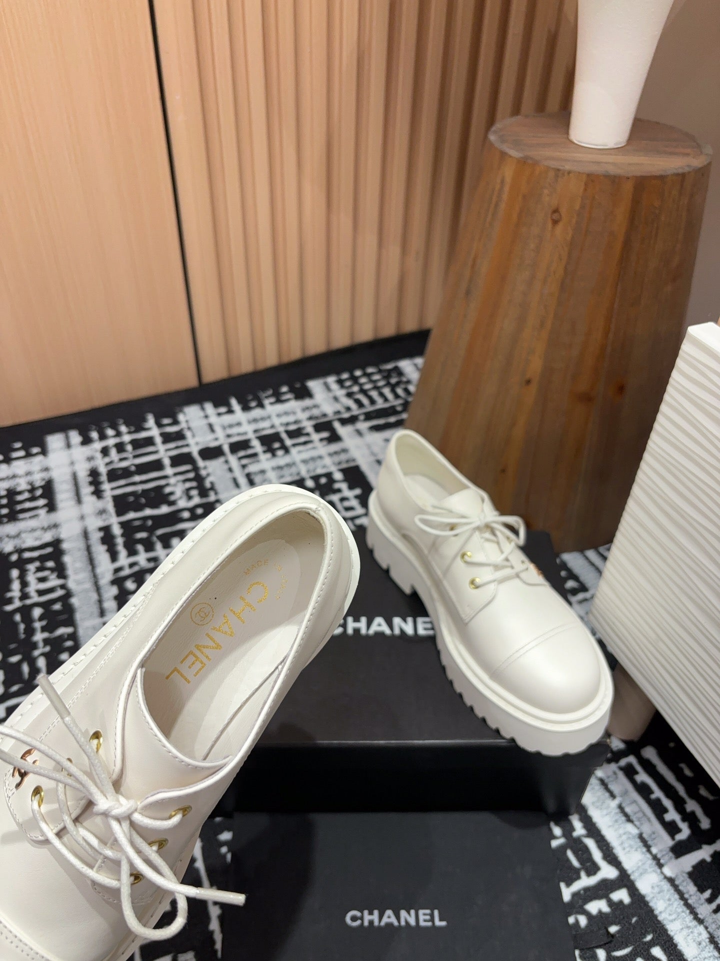 CC OXFORD SHOES IN WHITE CALFSKIN、mysite、Cacoeks