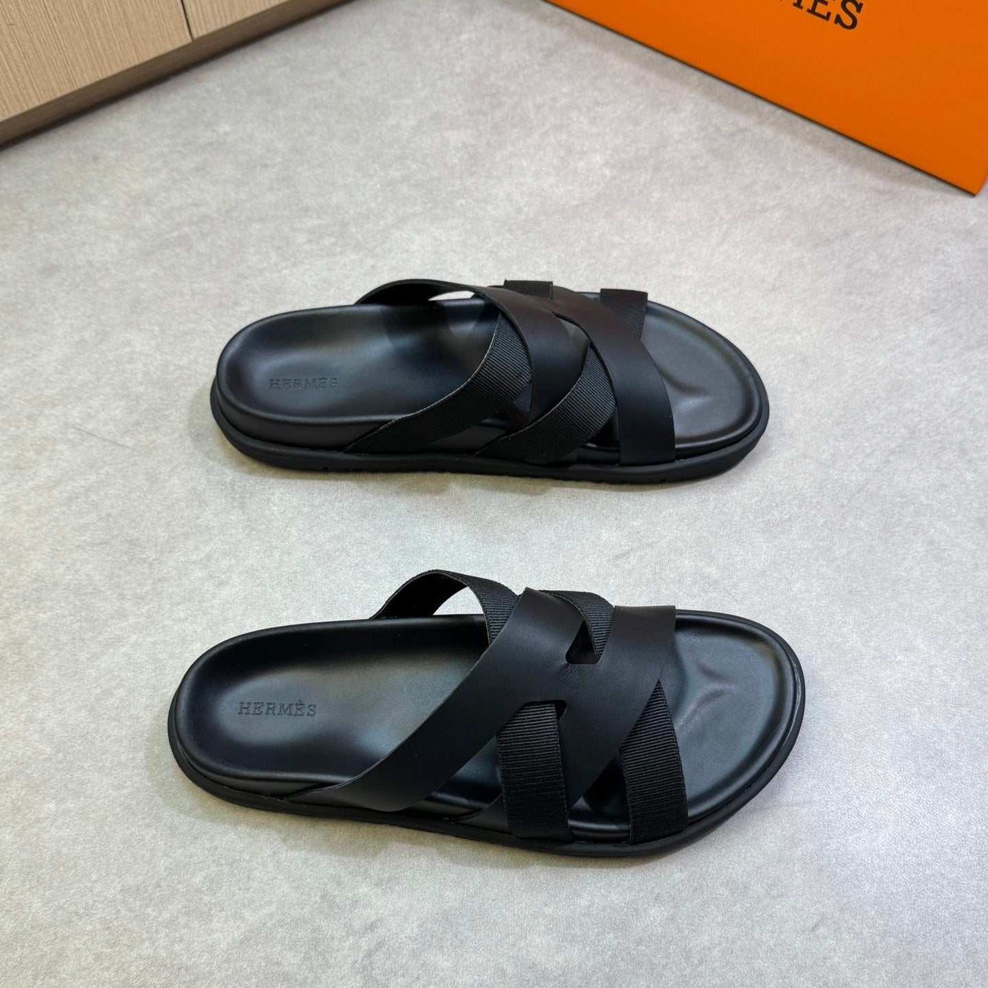 KAZIMIR SANDAL IN BLACK CALFSKIN AND CANVAS、mysite、Cacoeks