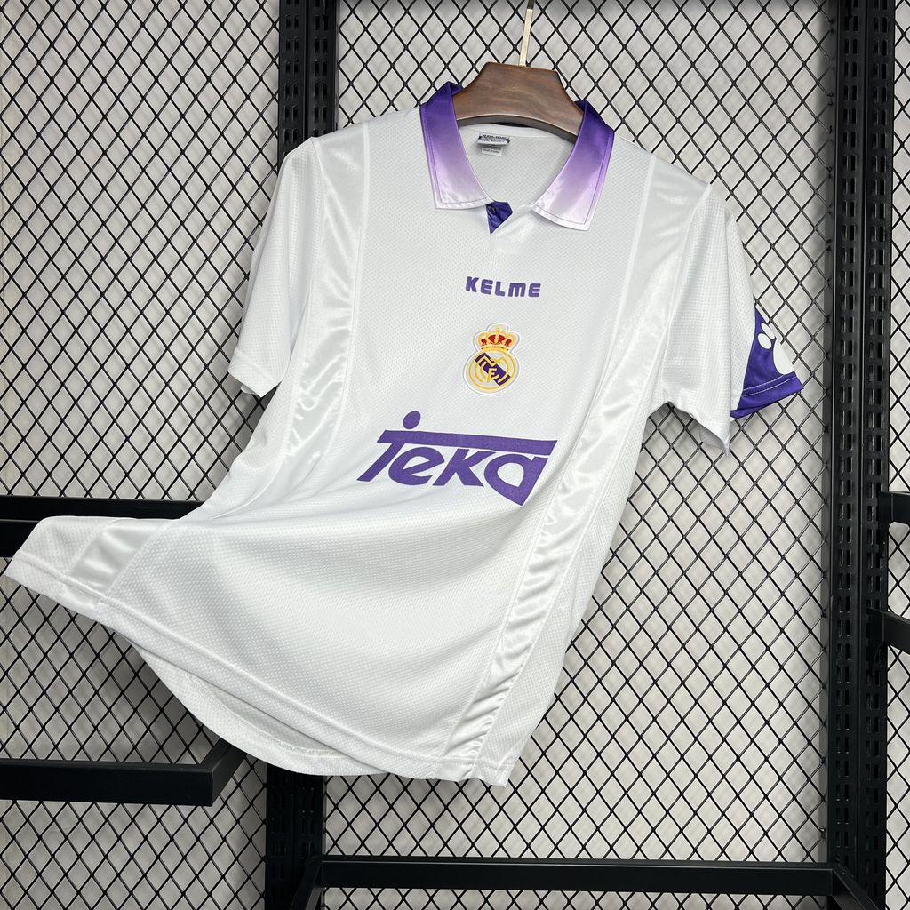 Higojerseys-Retro Real Madrid 1997-98 Home Stadium Jersey