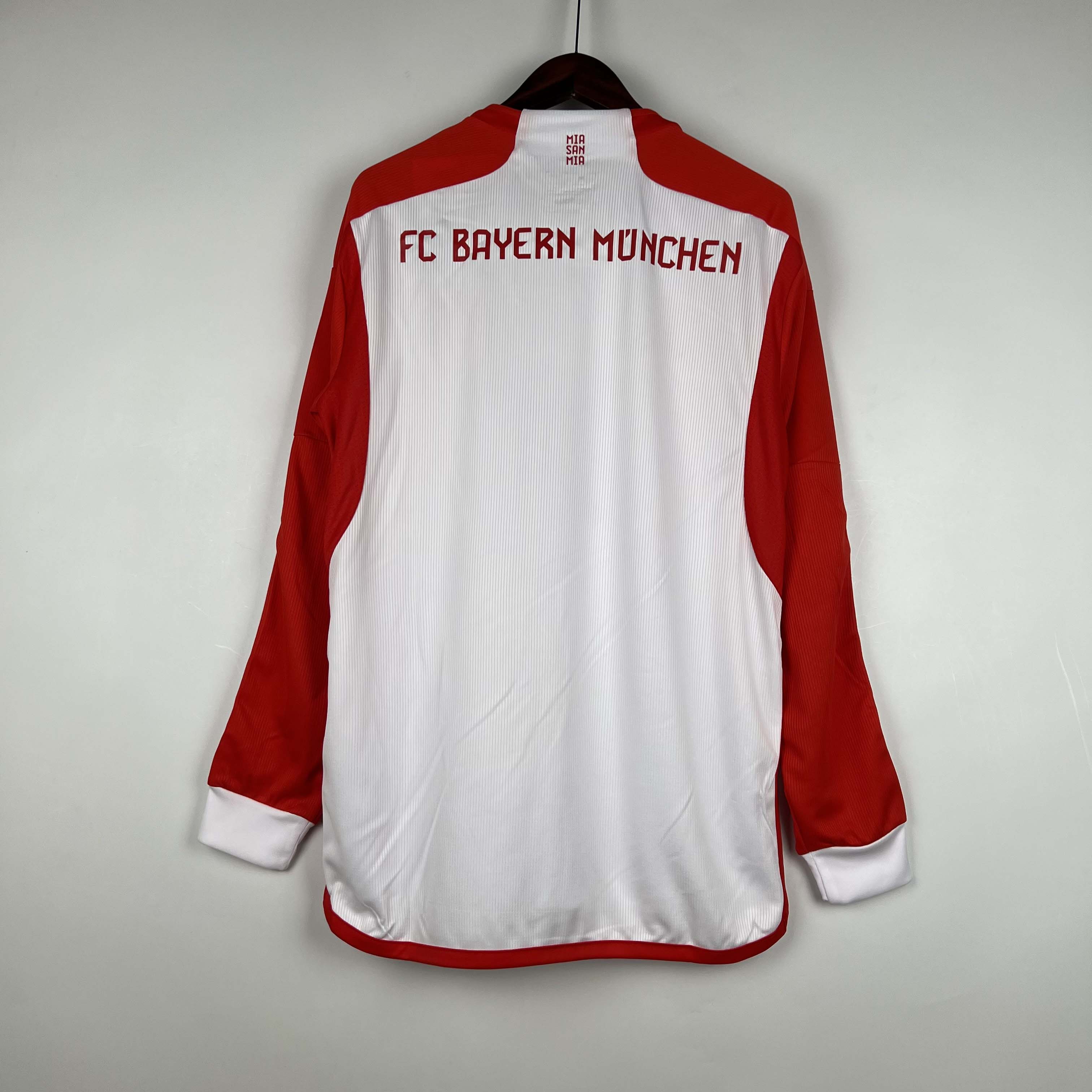 2023/2024 Long Sleeve Bayern Munich Home Football Shirt 1:1 Thai Quality:football jersey mysite: unitedjerseyfootball 邓江浪:football