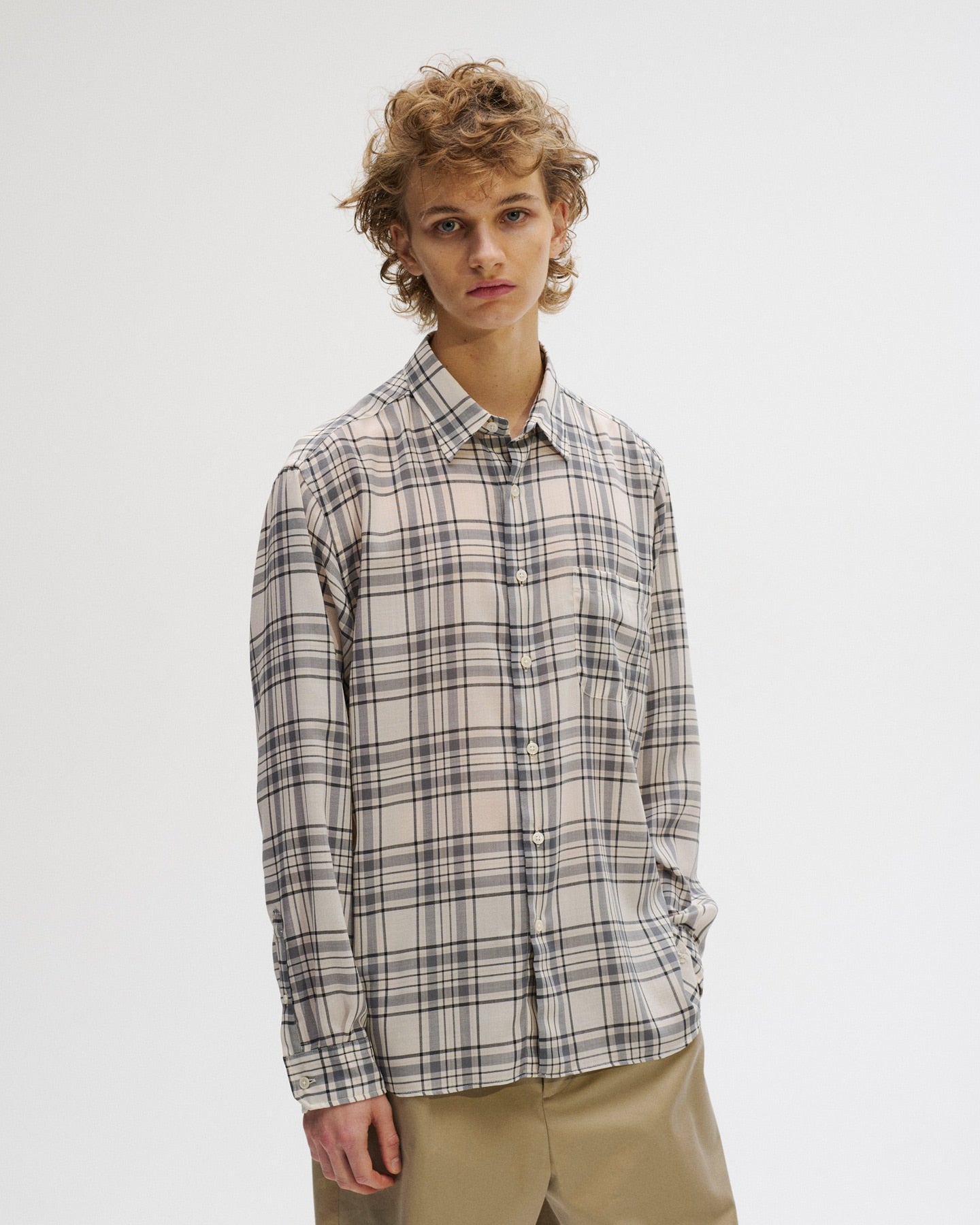 SOPHNET. 25S/S SUMMER WOOL CHECK SHIRT  SOPH-250019 
