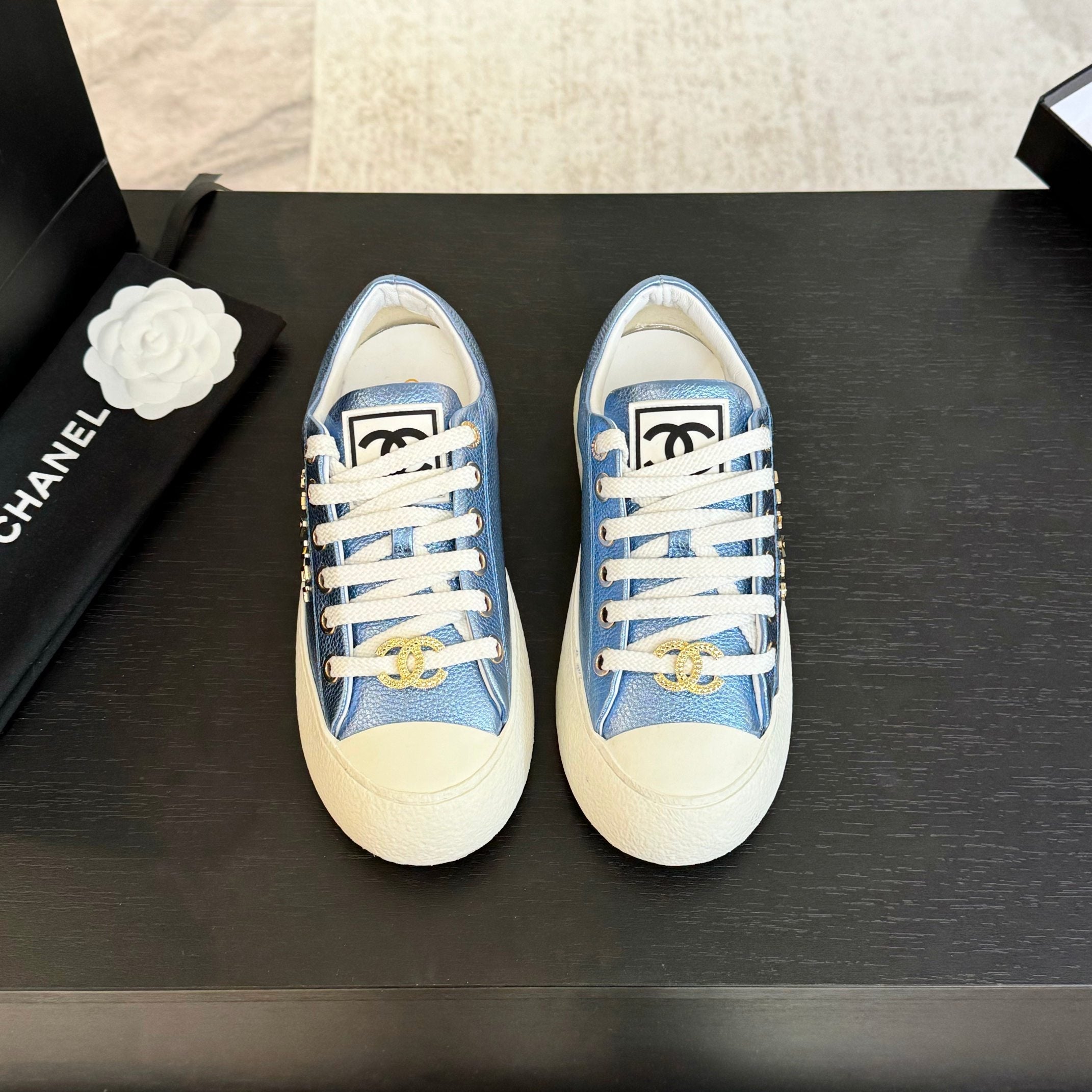 BIG-HEAD COOKIE SHOES IN TEAL BLUE MIX WHITE LAMBSKIN、mysite、Cacoeks