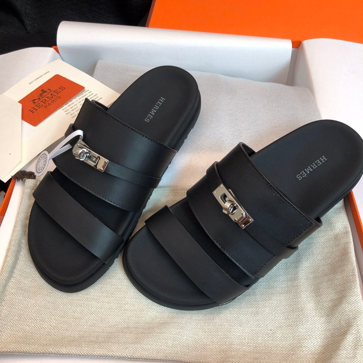 GABRIEL SANDAL MULE IN BLACK CALFSKIN、mysite、Cacoeks