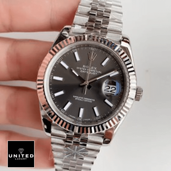 Rolex Datejust 126334 Replica Grey Dial Jubilee Bracelet