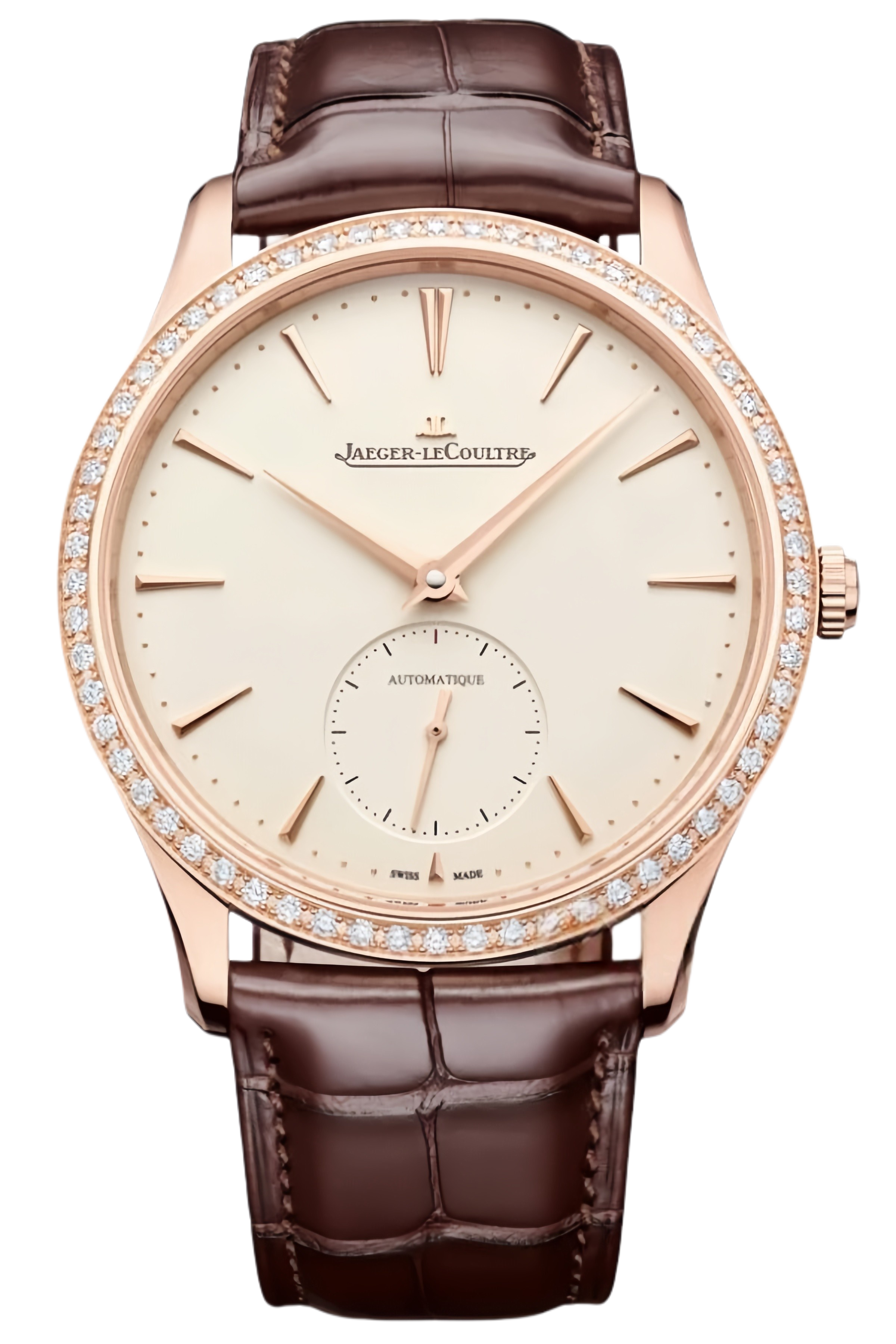 Jaeger-LeCoultre Master Ultra Thin Ref. 1212501 Super Clone Watch – Silver Dial Rose Gold Case Brown Leather Strap Fake Replica
