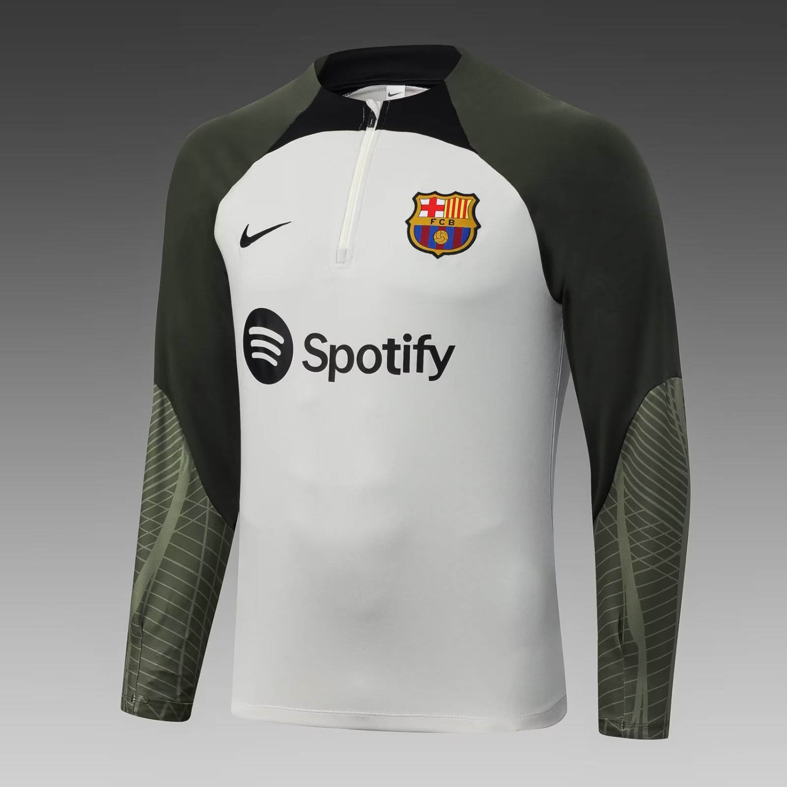 2023/2024 Barcelona Half-Pull Training Suit Grey Jersey Set:football jersey mysite: unitedjerseyfootball 邓江浪:football