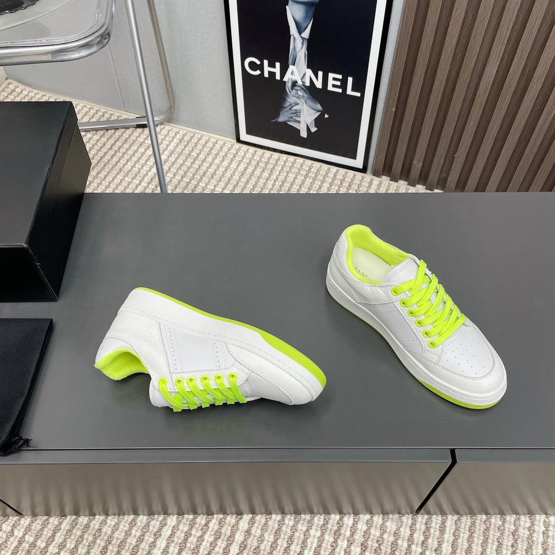 SL/61 SNEAKERS IN WHITE MIX NEON YELLOW CALFSKIN、mysite、Cacoeks