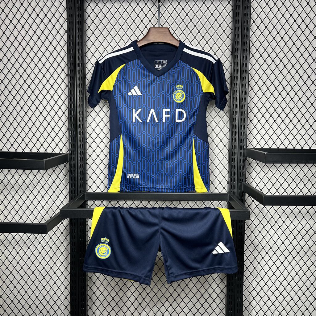 ManixJersey.com | Al Nassr Riyadh Victory 24-25 Away Kids Kit -Customize Name, Number and Patch | Worldwide Shipping