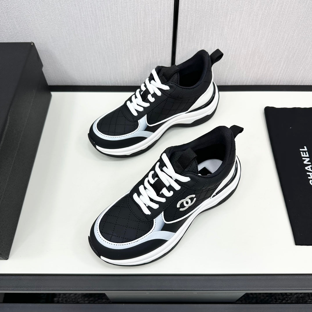 CC SNEAKER IN BLACK MIX WHITE EMBROIDERED LAMBSKIN、mysite、Cacoeks