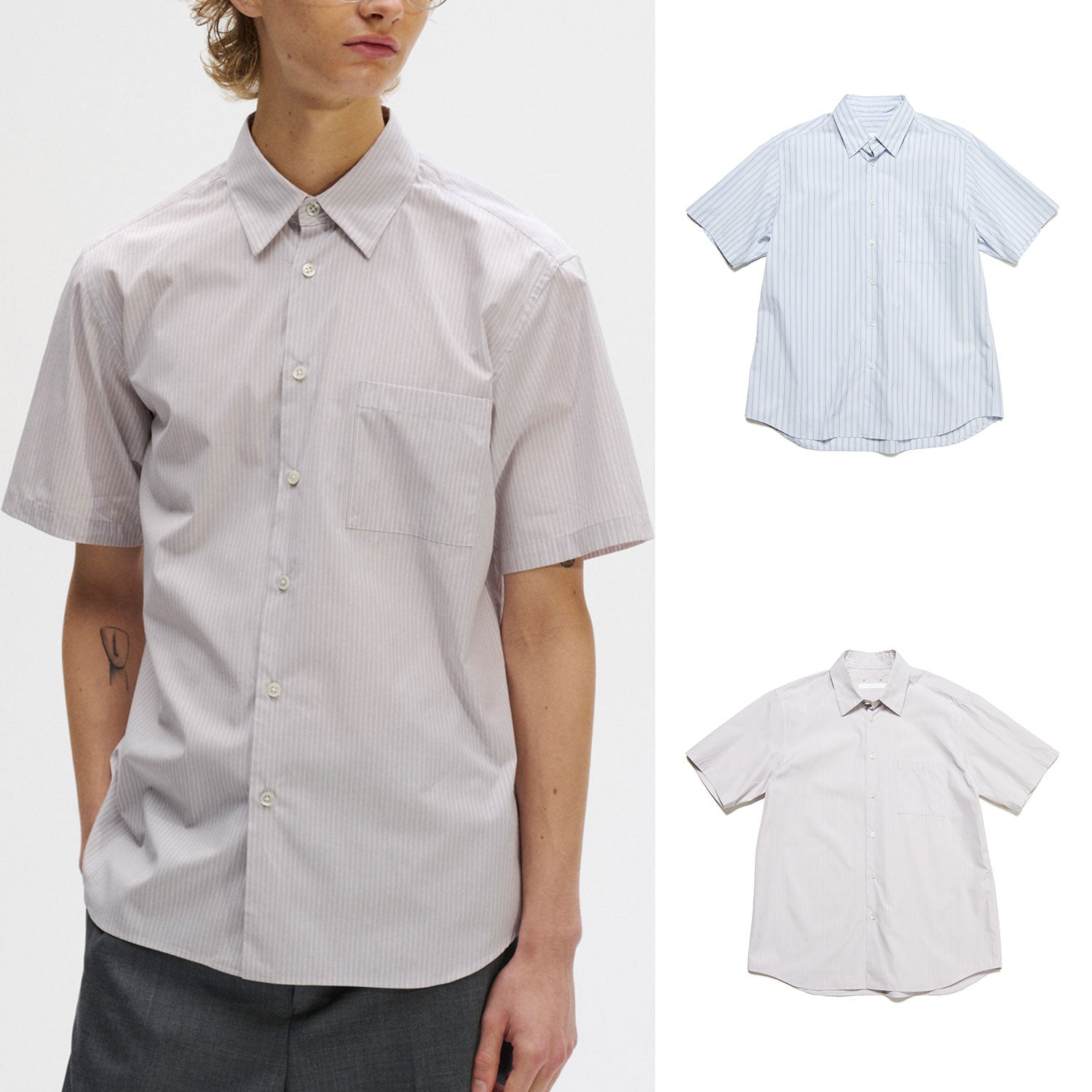 SOPHNET. 25S/S STRIPE REGULAR FIT S/S SHIRT  SOPH-250011 