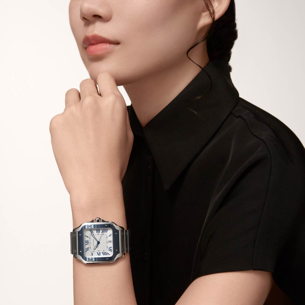 Super Clone 1:1 Cartier Santos Blue PVD Bezel WSSA0047 Replica-fasswatch