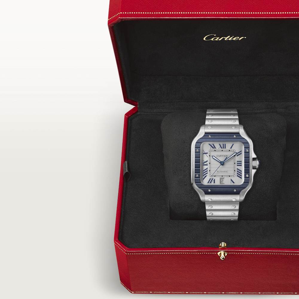Super Clone 1:1 Cartier Santos Blue PVD Bezel WSSA0047 Replica-fasswatch