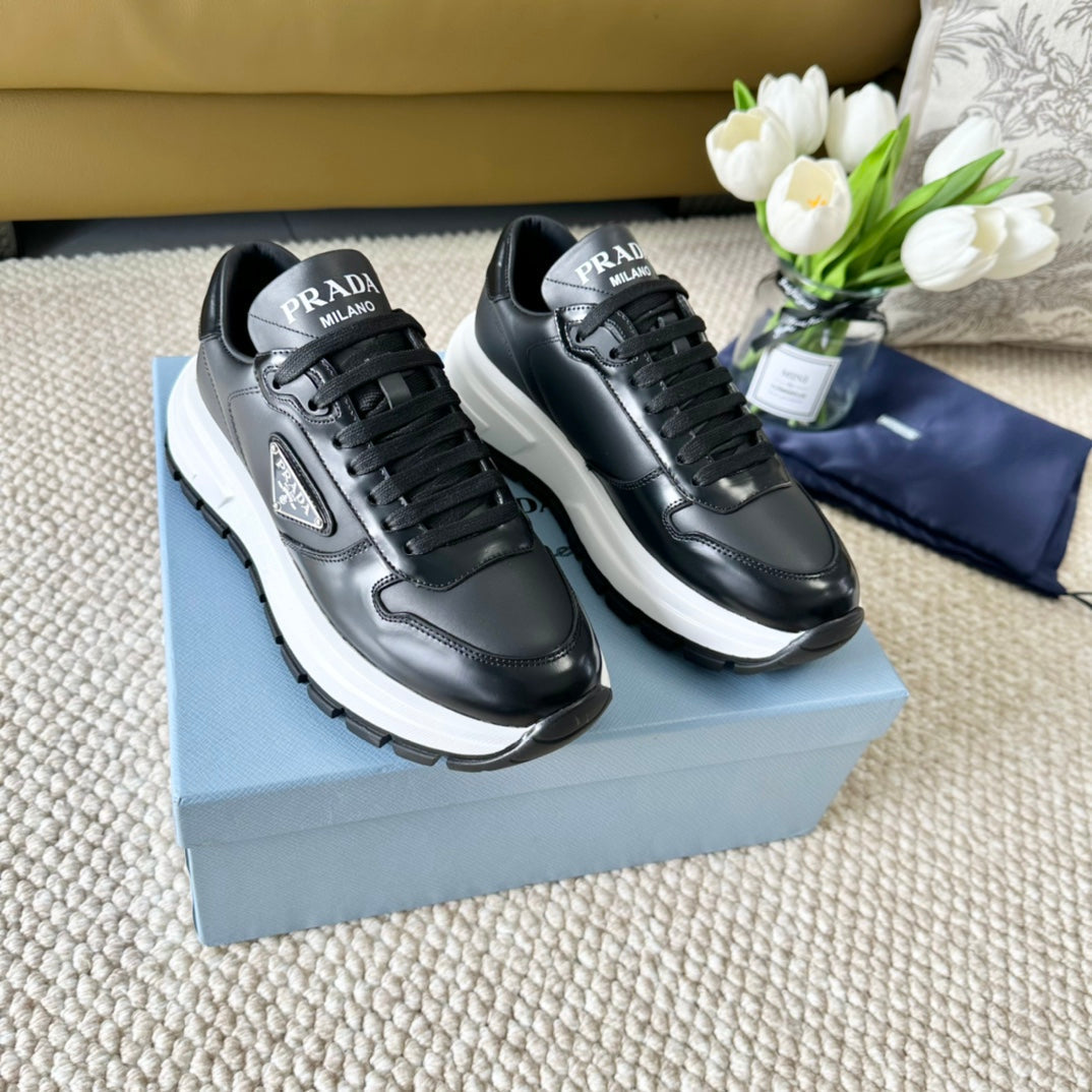 PRA BLACK THICK SOLE SNEAKER BLACK CALFSKIN、mysite、Cacoeks