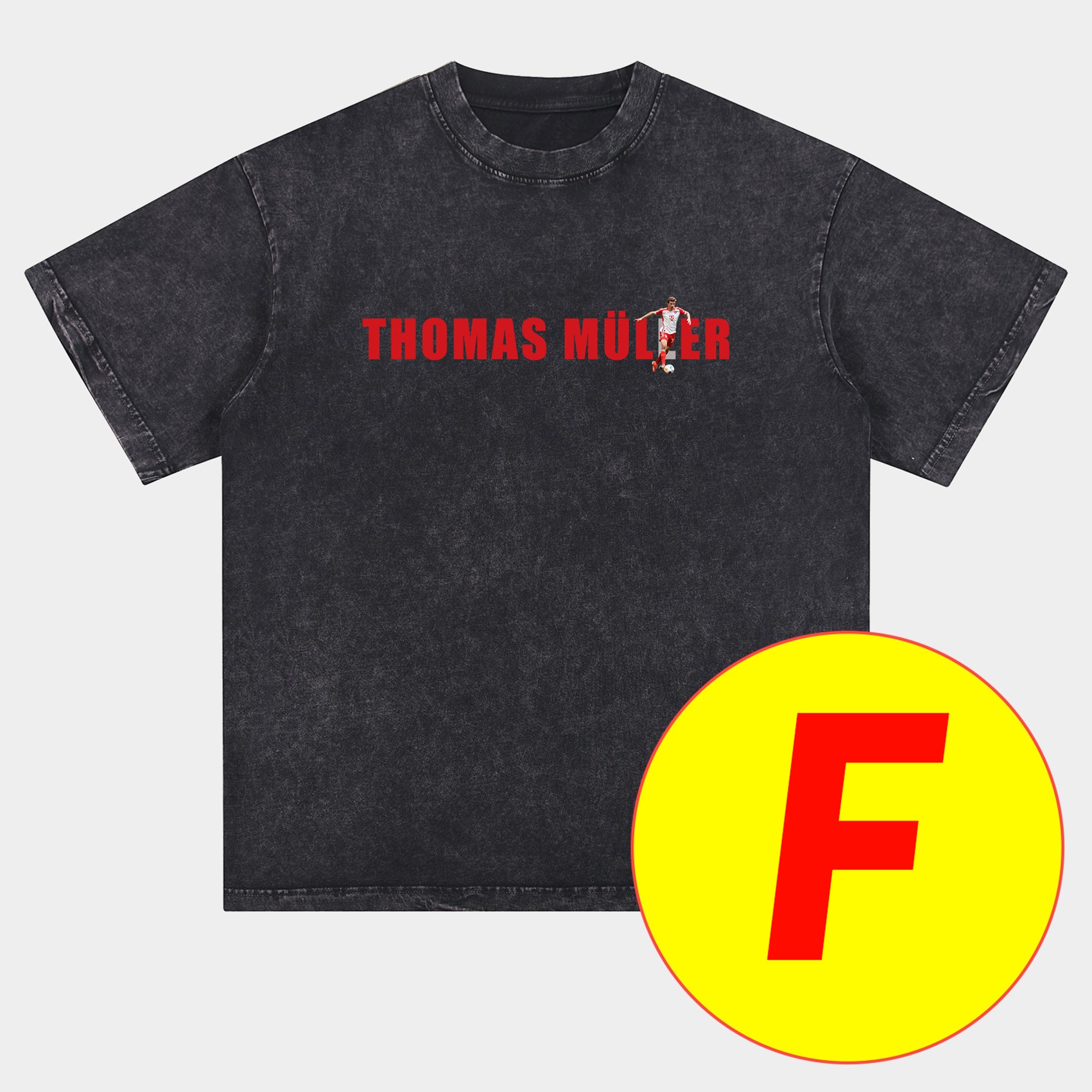 Unitedfootballkit.com | Bayern Munich Müller‘s Personal Highlights Oversized Washed T-Shirt -Customize Name, Number and Patch | Worldwide Shipping