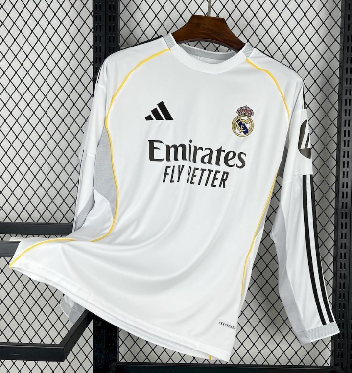 2025/2026 Long Sleeves Real Madrid Home Football Jersey 1:1 Thai Quality:football jersey mysite: unitedjerseyfootball 邓江浪:football