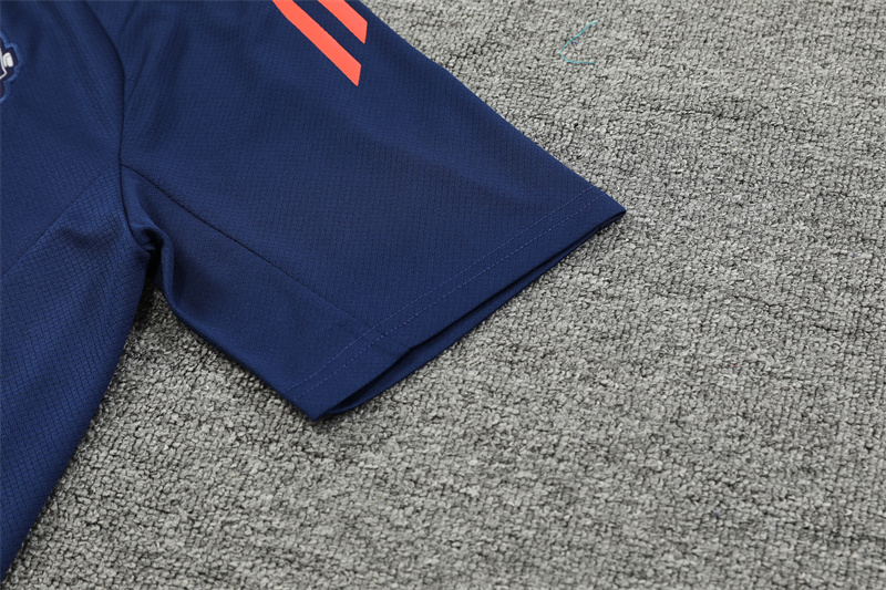 ManixJersey.com | Manchester United 24-25 Short-Sleeve Training Kids Kit - Deep Blue -Customize Name, Number and Patch | Worldwide Shipping
